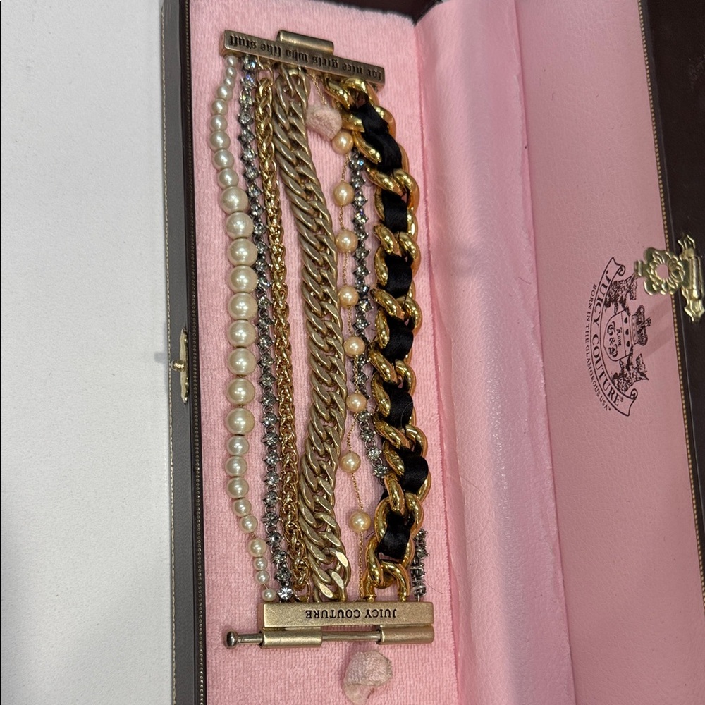 Juicy Couture Gold and Black Bracelet Collection